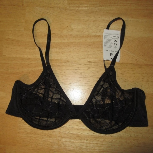 Donna L'Oren 34B Black Underwire Plunge Bra NWT - Picture 1 of 2